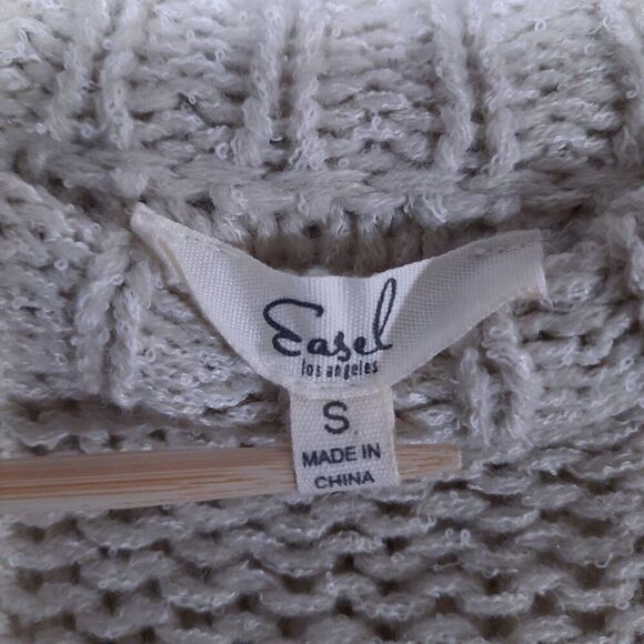 Easel Oversized Sweater Size Small Soft Knit Pullover Crew Neck Pastel Stripes - Picture 10 of 12